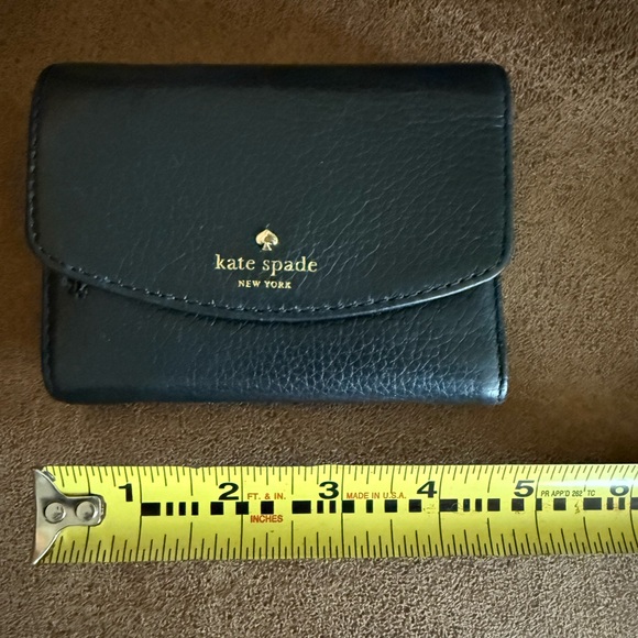 Kate Spade Tri Fold Black Leather Wallet - Picture 7 of 7